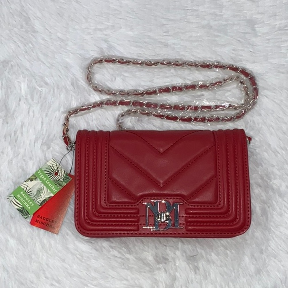 NWT Badgley Mischka Red Crossbody Bag